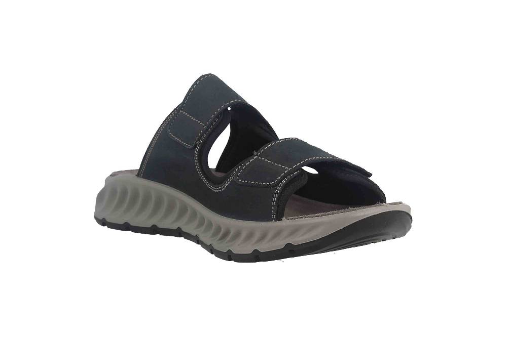 Fretz Men Elias Pantoletten In Übergrößen Blau 9610.9582-32 Große Herrenschuhe