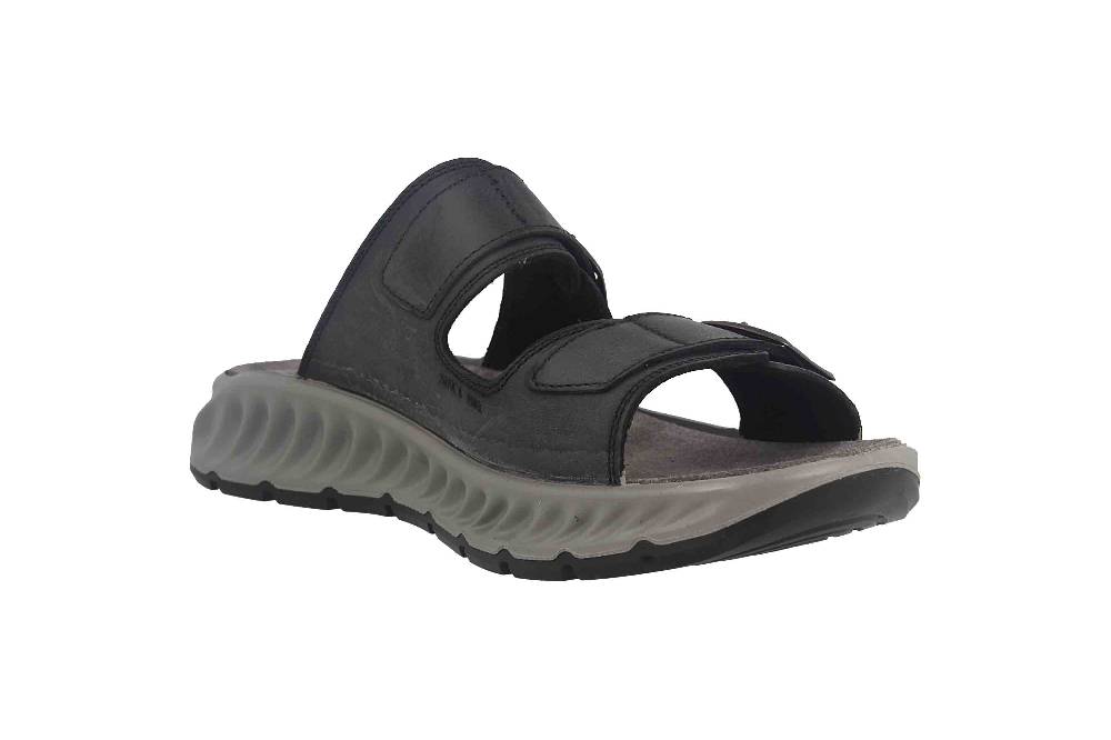 Fretz Men Elias Pantoletten In Übergrößen Schwarz 9611.9505-51 Große Herrenschuhe