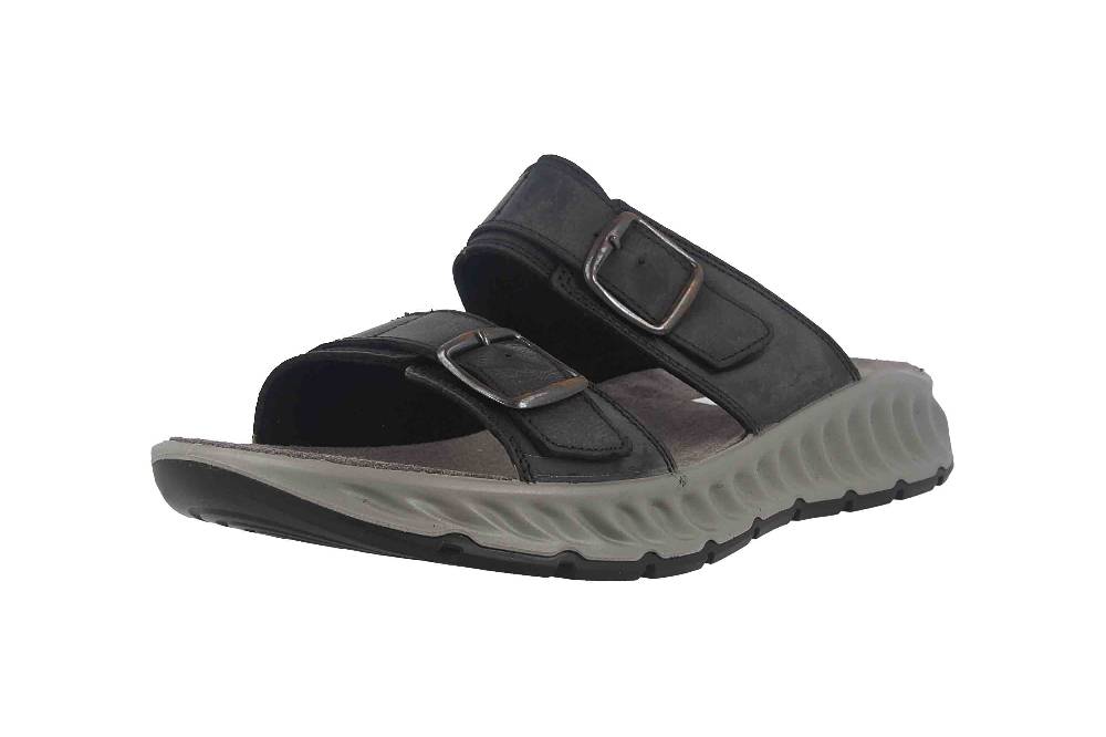 Fretz Men Elias Pantoletten In Übergrößen Schwarz 9611.9505-51 Große Herrenschuhe