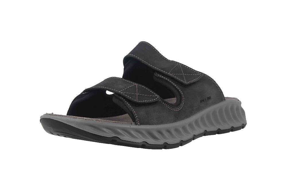 Fretz Men Elias Pantoletten In Übergrößen Schwarz 9610.9582-51 Große Herrenschuhe