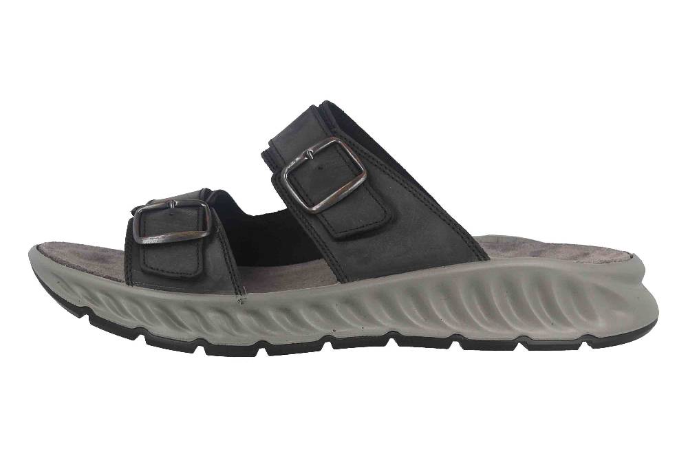 Fretz Men Elias Pantoletten in Übergrößen Schwarz 9611.9505-51 große Herrenschuhe