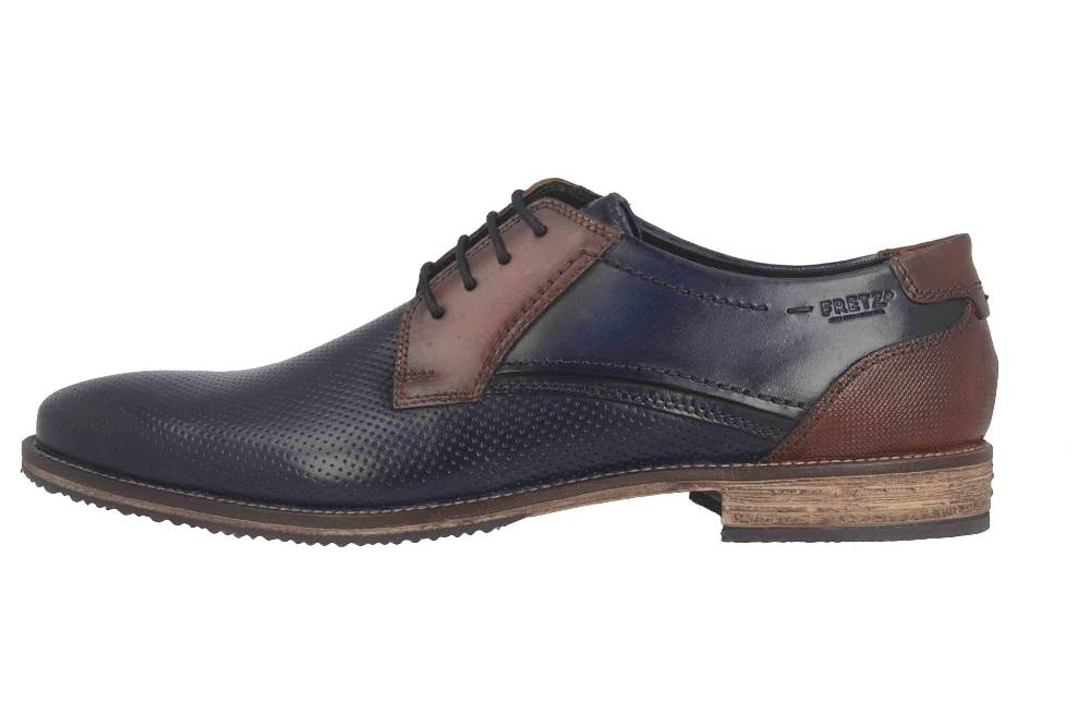 Fretz Men Grenoble Halbschuhe in Übergrößen Blau 7438.7232-60 große Herrenschuhe