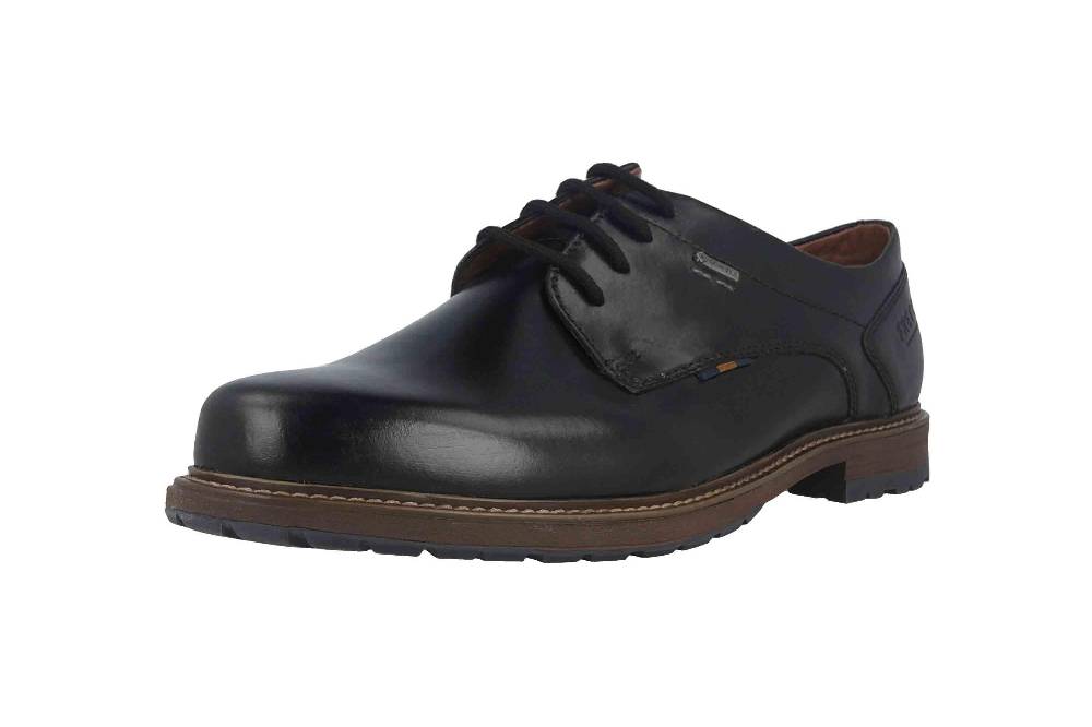 Fretz Men Lenz Halbschuhe In Übergrößen Schwarz 9711.8771-51 Große Herrenschuhe
