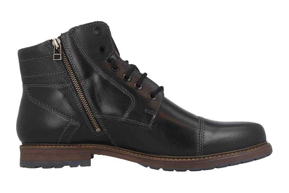 Fretz Men Lenz Stiefel In Übergrößen Schwarz 9721.8771-51 Große Herrenschuhe