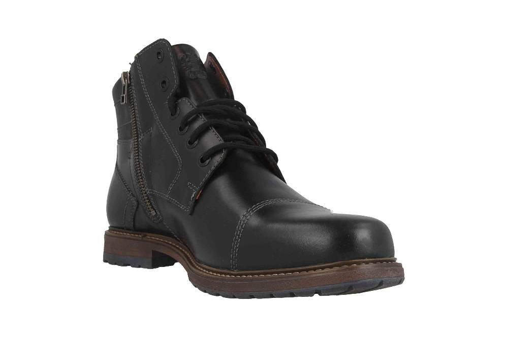Fretz Men Lenz Stiefel In Übergrößen Schwarz 9721.8771-51 Große Herrenschuhe
