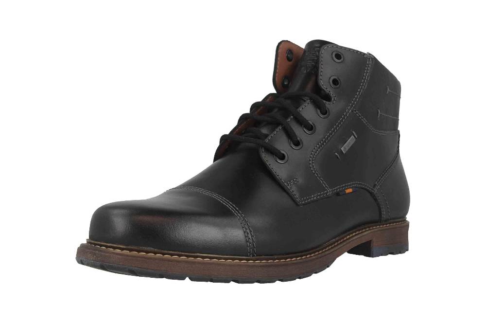 Fretz Men Lenz Stiefel In Übergrößen Schwarz 9721.8771-51 Große Herrenschuhe