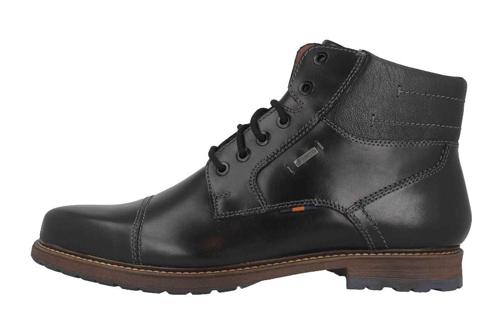 Fretz Men Lenz Stiefel in Übergrößen Schwarz 9721.8771-51 große Herrenschuhe