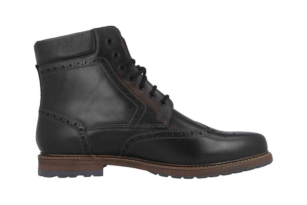 Fretz Men Lenz Stiefel In Übergrößen Schwarz 9722.8771-51 Große Herrenschuhe