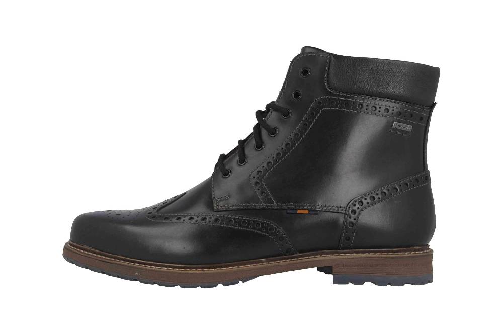 Fretz Men Lenz Stiefel in Übergrößen Schwarz 9722.8771-51 große Herrenschuhe