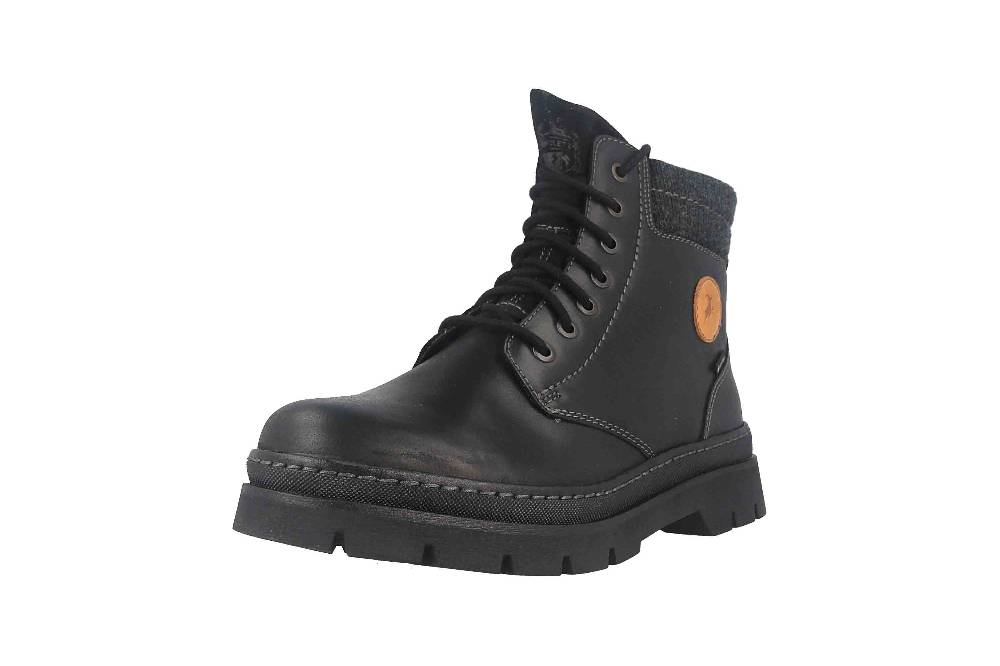 Fretz Men Zoran Boots In Übergrößen Schwarz 2410.8438-51 Große Herrenschuhe