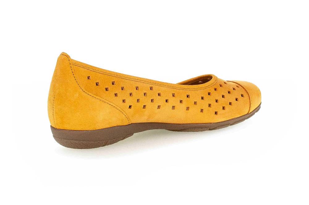 Gabor Ballerinas In Übergrößen Gelb 64.169.13 Große Damenschuhe