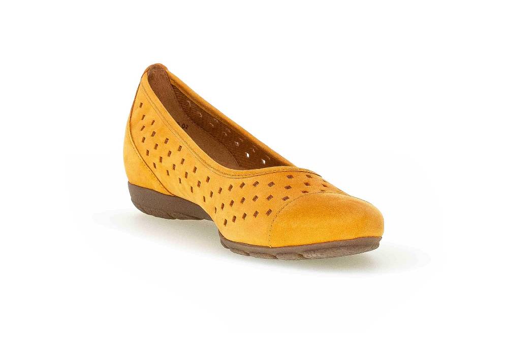 Gabor Ballerinas In Übergrößen Gelb 64.169.13 Große Damenschuhe