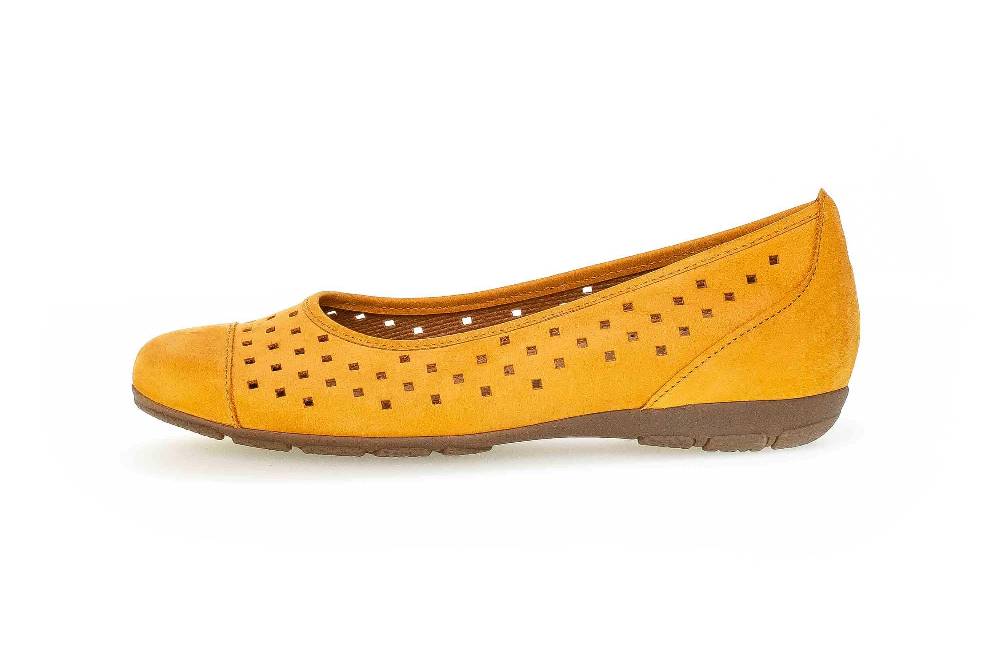 Gabor Ballerinas in Übergrößen Gelb 64.169.13 große Damenschuhe