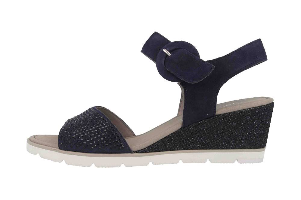 Gabor Basic Sandaletten in Übergrößen Blau 25.754.16 große Damenschuhe