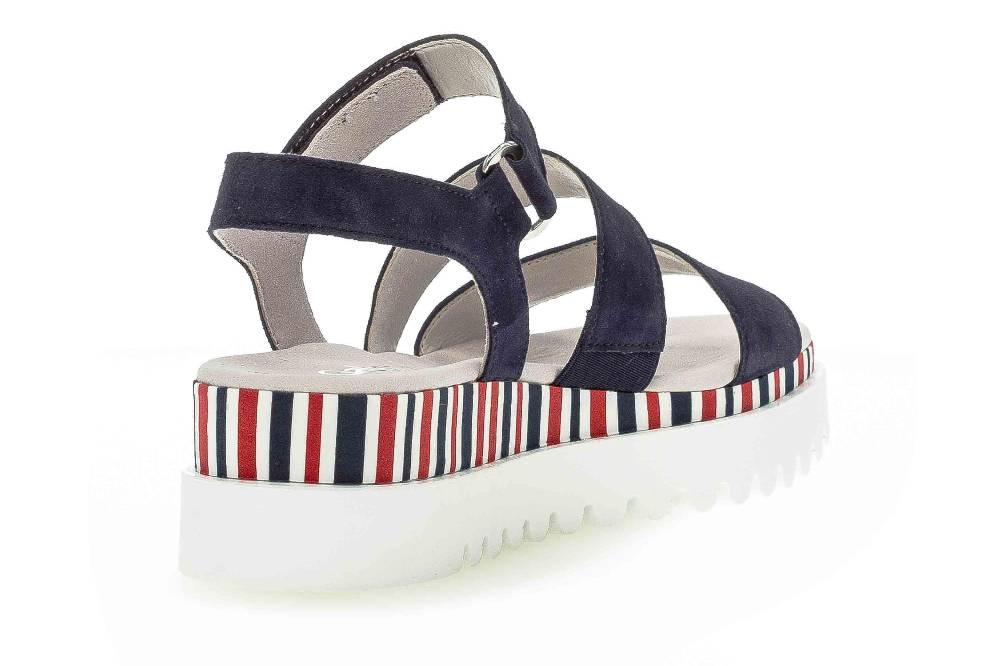 Gabor Basic Sandaletten In Übergrößen Blau 44.660.16 Große Damenschuhe