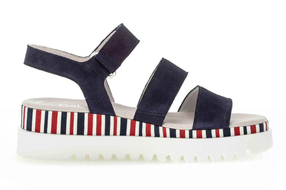 Gabor Basic Sandaletten In Übergrößen Blau 44.660.16 Große Damenschuhe