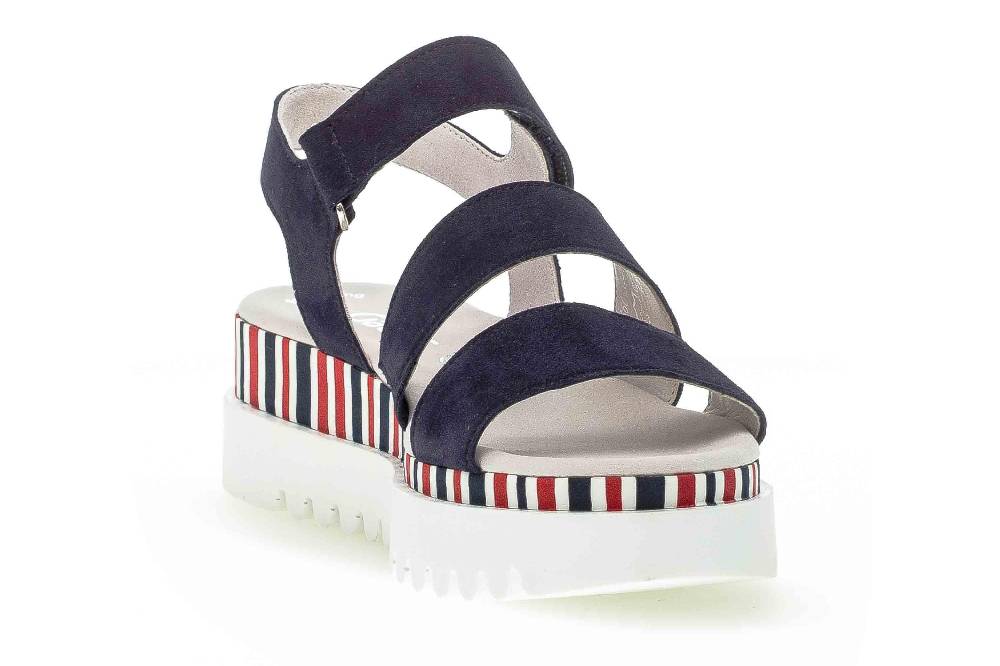 Gabor Basic Sandaletten In Übergrößen Blau 44.660.16 Große Damenschuhe