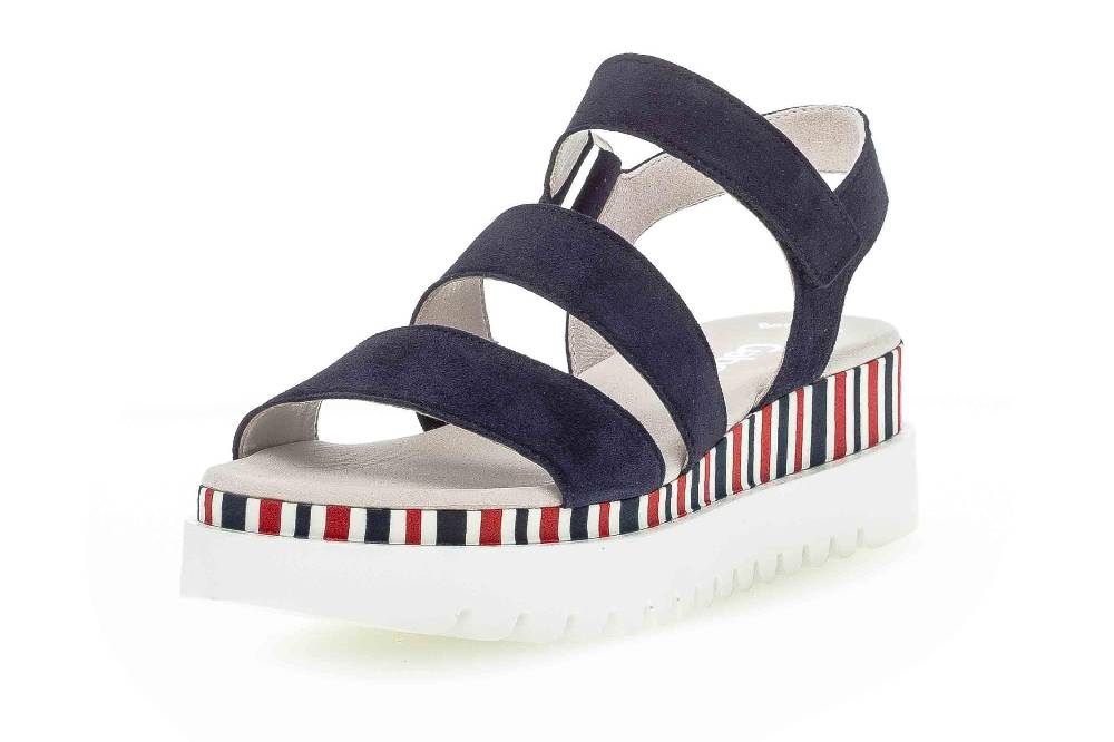 Gabor Basic Sandaletten In Übergrößen Blau 44.660.16 Große Damenschuhe