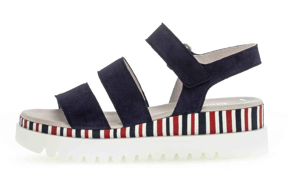 Gabor Basic Sandaletten in Übergrößen Blau 44.660.16 große Damenschuhe