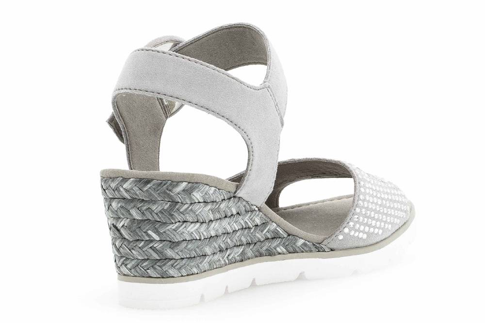 Gabor Basic Sandaletten In Übergrößen Grau 25.754.19 Große Damenschuhe