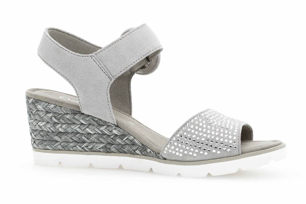 Gabor Basic Sandaletten In Übergrößen Grau 25.754.19 Große Damenschuhe