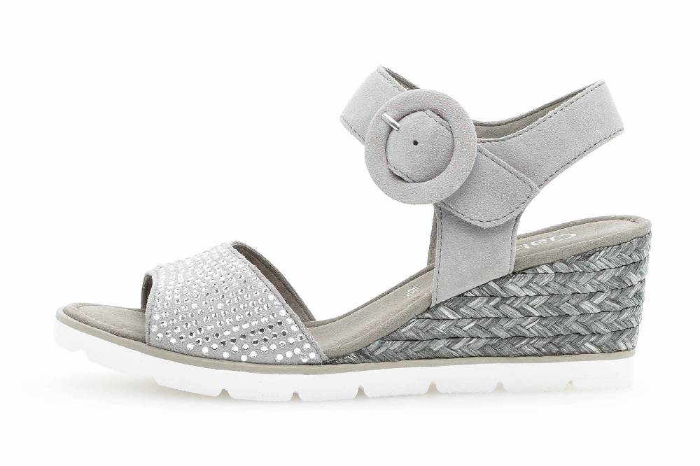 Gabor Basic Sandaletten in Übergrößen Grau 25.754.19 große Damenschuhe