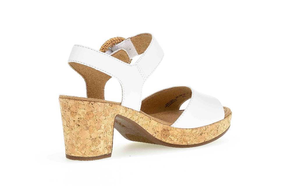 Gabor Basic Sandaletten In Übergrößen Weiß 65.760.21 Große Damenschuhe