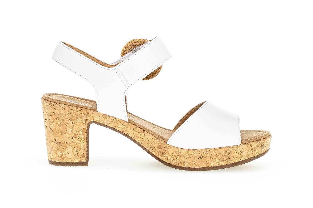 Gabor Basic Sandaletten In Übergrößen Weiß 65.760.21 Große Damenschuhe