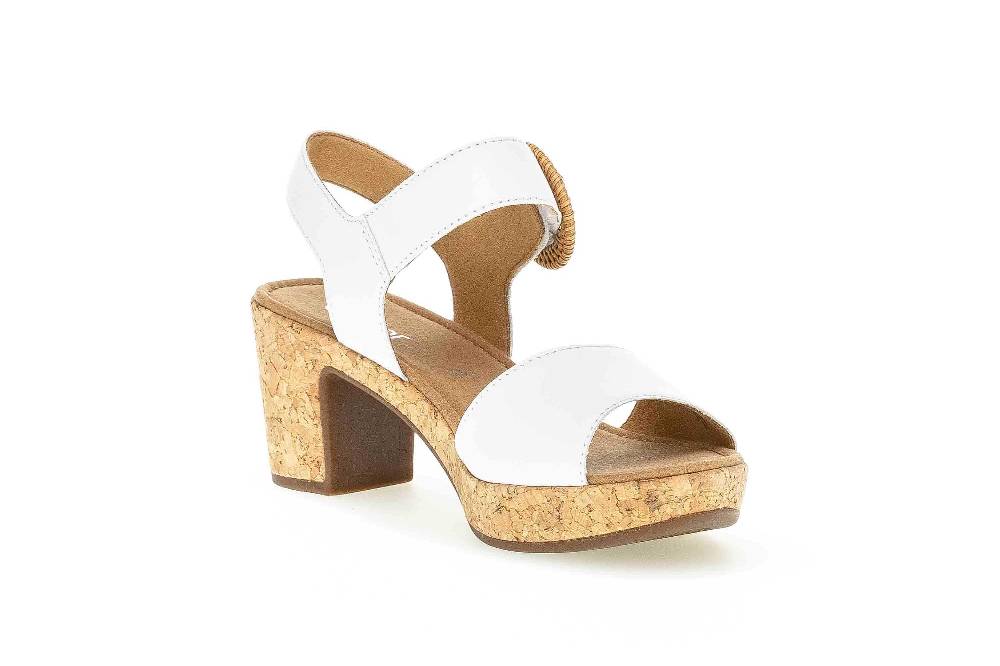 Gabor Basic Sandaletten In Übergrößen Weiß 65.760.21 Große Damenschuhe