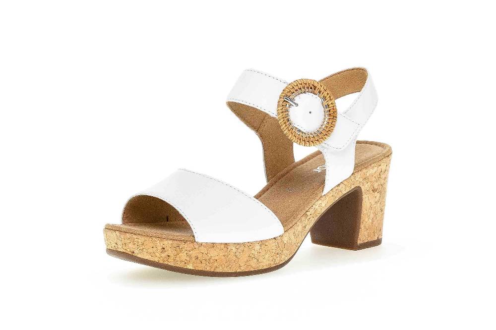 Gabor Basic Sandaletten In Übergrößen Weiß 65.760.21 Große Damenschuhe