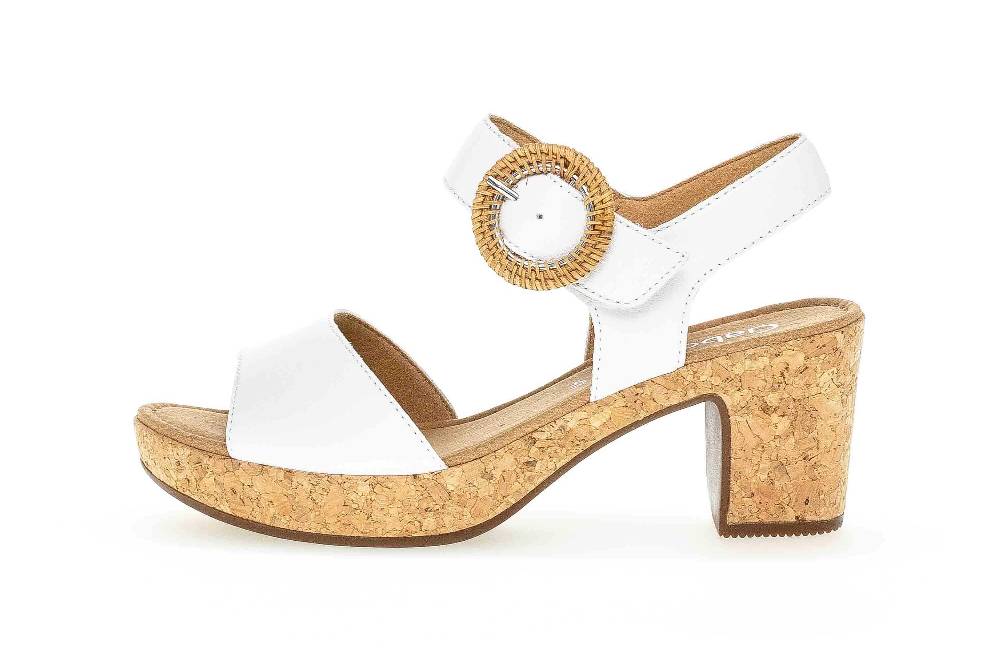 Gabor Basic Sandaletten In Übergrößen Weiß 65.760.21 Große Damenschuhe
