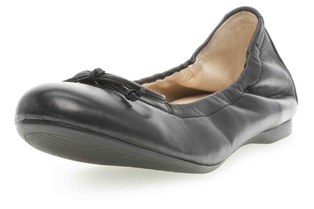 Gabor Casual Ballerina In Übergrößen Schwarz 24.120.27 Große Damenschuhe