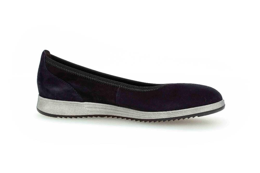 Gabor Casual Ballerinas In Übergrößen Blau 64.110.16 Große Damenschuhe
