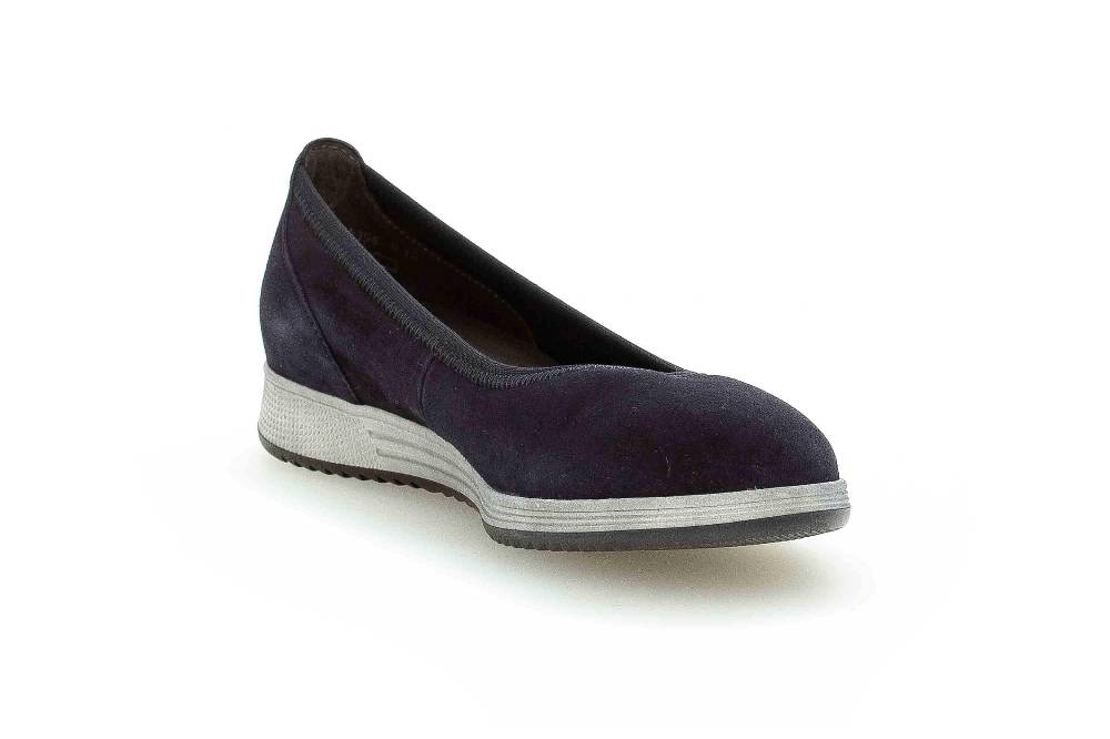 Gabor Casual Ballerinas In Übergrößen Blau 64.110.16 Große Damenschuhe