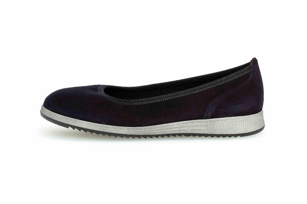 Gabor Casual Ballerinas in Übergrößen Blau 64.110.16 große Damenschuhe