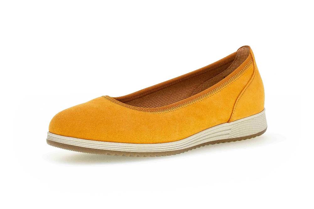 Gabor Casual Ballerinas In Übergrößen Gelb 64.110.13 Große Damenschuhe