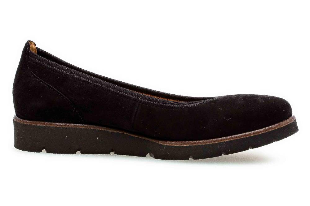 Gabor Casual Ballerinas In Übergrößen Schwarz 34.140.17 Große Damenschuhe