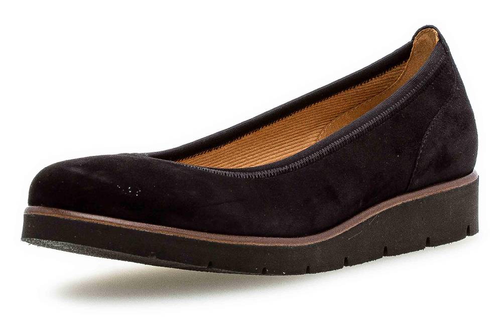 Gabor Casual Ballerinas In Übergrößen Schwarz 34.140.17 Große Damenschuhe