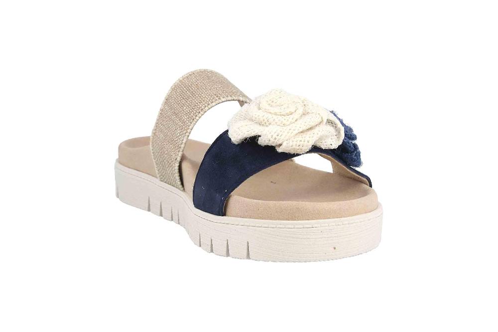 Gabor Casual Pantoletten In Übergrößen Blau 43.746.18 Große Damenschuhe