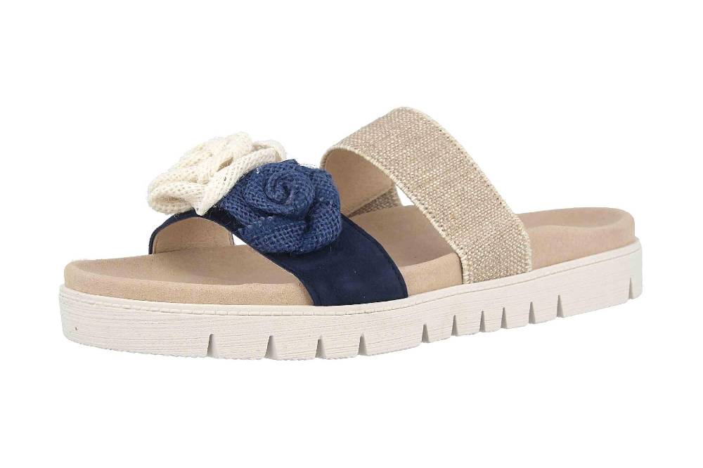 Gabor Casual Pantoletten In Übergrößen Blau 43.746.18 Große Damenschuhe