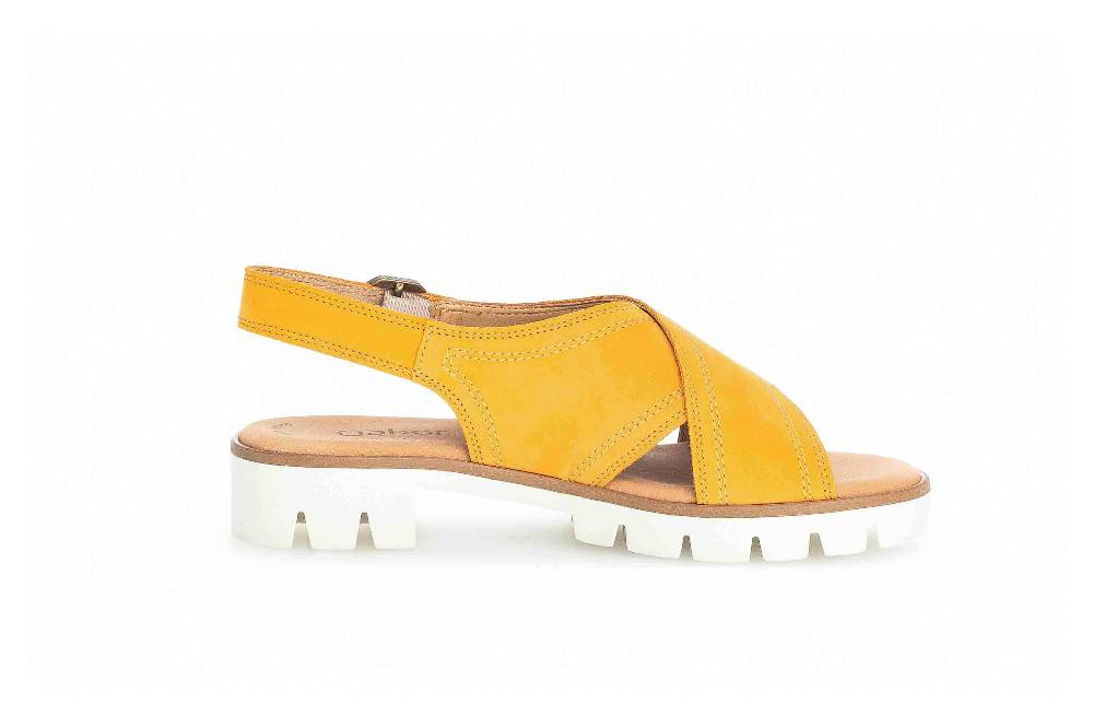Gabor Casual Sandaletten In Übergrößen Gelb 64.671.13 Große Damenschuhe