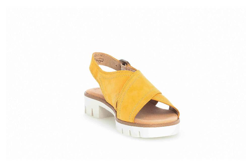 Gabor Casual Sandaletten In Übergrößen Gelb 64.671.13 Große Damenschuhe