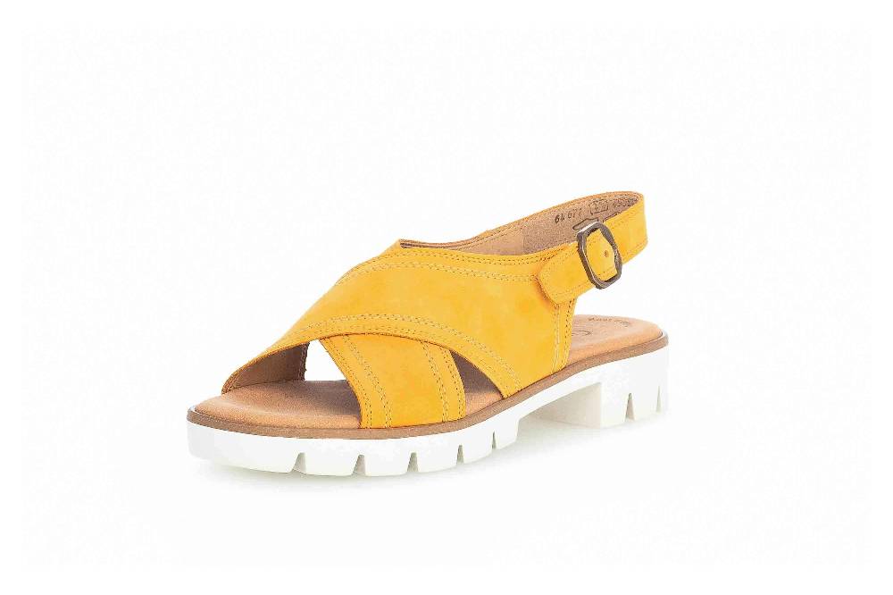 Gabor Casual Sandaletten In Übergrößen Gelb 64.671.13 Große Damenschuhe