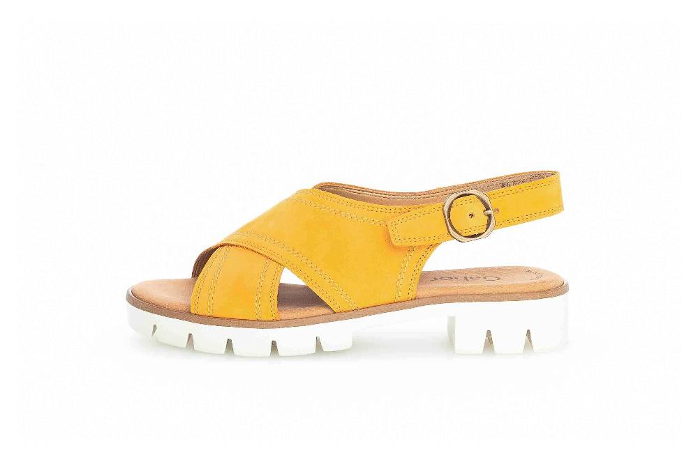 Gabor Casual Sandaletten in Übergrößen Gelb 64.671.13 große Damenschuhe