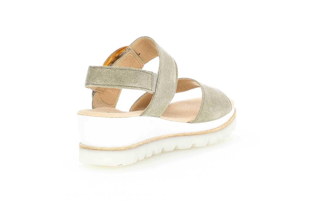 Gabor Casual Sandaletten In Übergrößen Grün 64.645.19 Große Damenschuhe