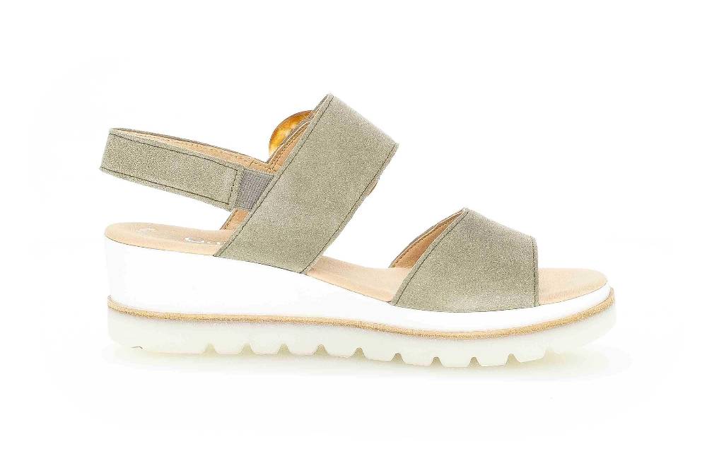 Gabor Casual Sandaletten In Übergrößen Grün 64.645.19 Große Damenschuhe