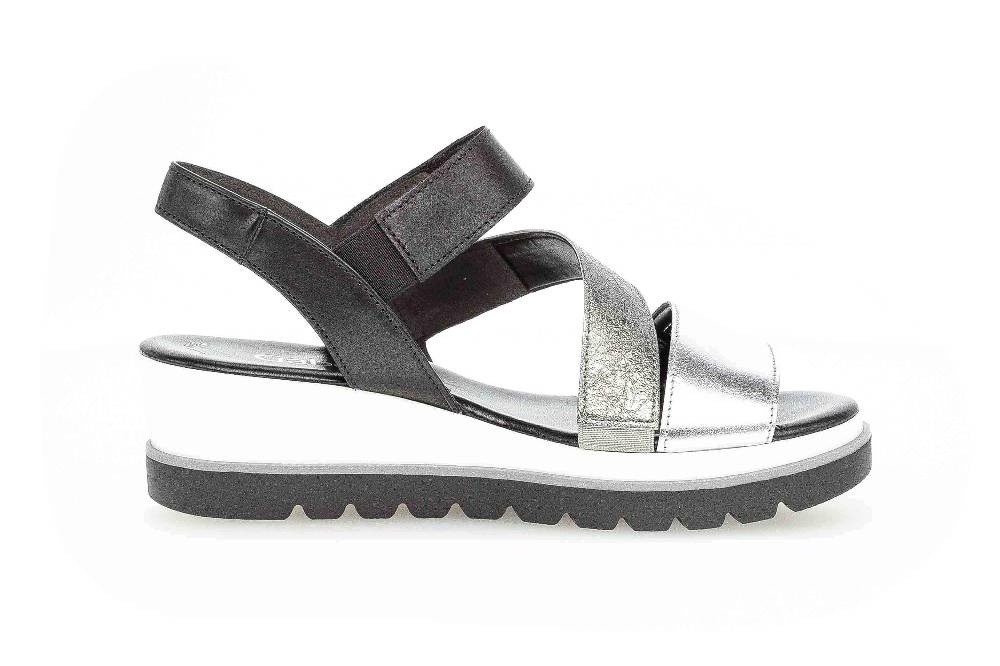 Gabor Casual Sandaletten In Übergrößen Mehrfarbig 64.641.61 Große Damenschuhe