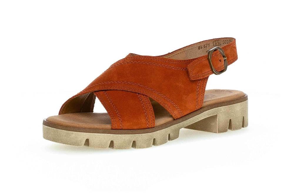 Gabor Casual Sandaletten In Übergrößen Rot 64.671.15 Große Damenschuhe