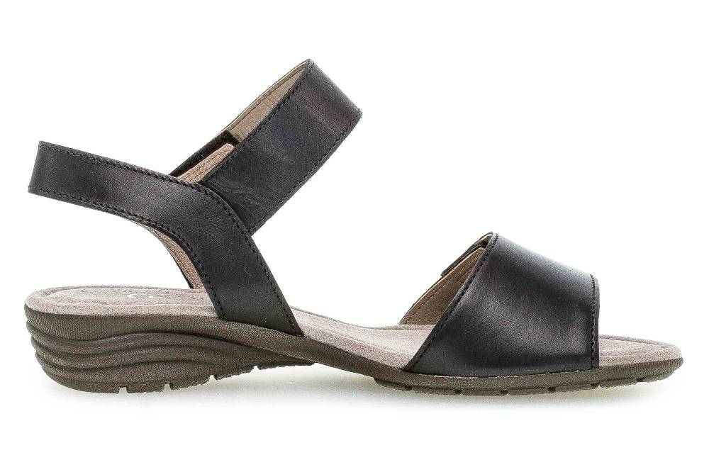 Gabor Casual Sandaletten In Übergrößen Schwarz 44.552.27 Große Damenschuhe