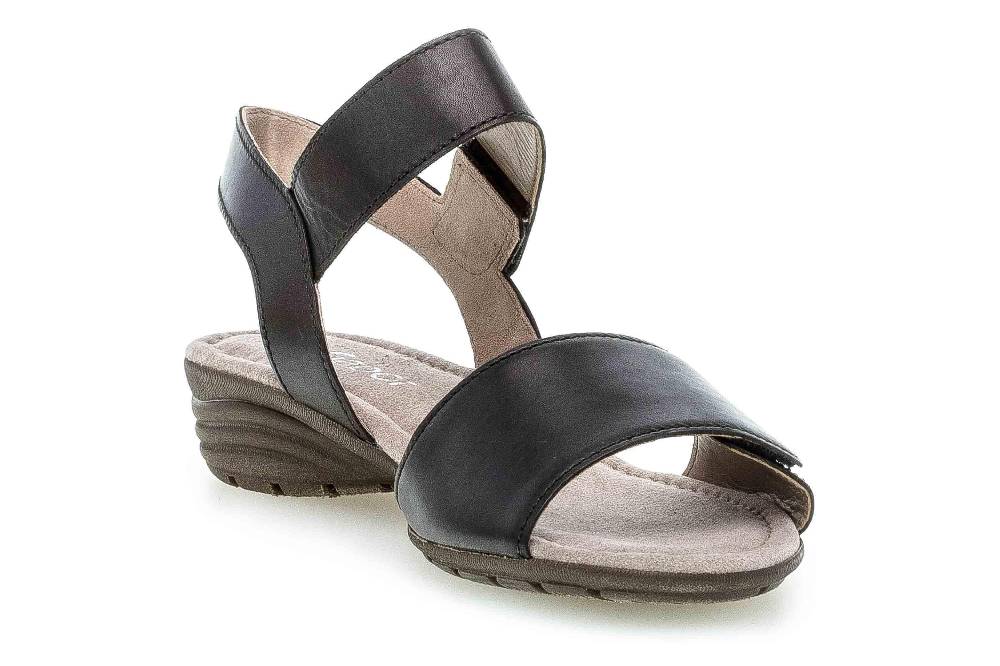 Gabor Casual Sandaletten In Übergrößen Schwarz 44.552.27 Große Damenschuhe